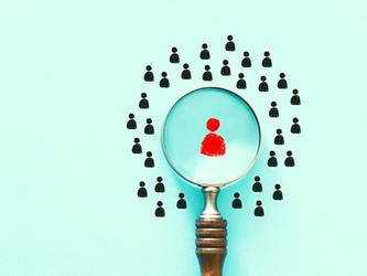 Cogs with people silhouettes, representing the concept of recruitment